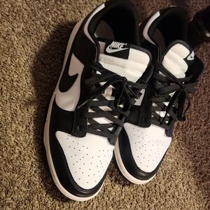"Nike Dunk Low Panda" Men's Classic Black and White Sneakers